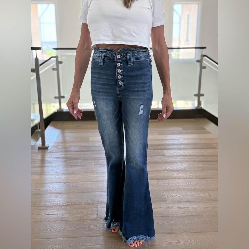 KanCan Blue Flare Wide Leg Jeans
